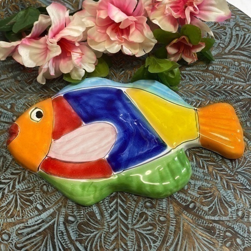 “La Musa” Decorative Fish Shaped Wall Hanging Italian Art Pottery